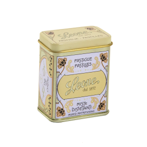 Alternative view of Dažādu garšu pastilas, metāla kārbiņā (Leone, Itālija) 30 g