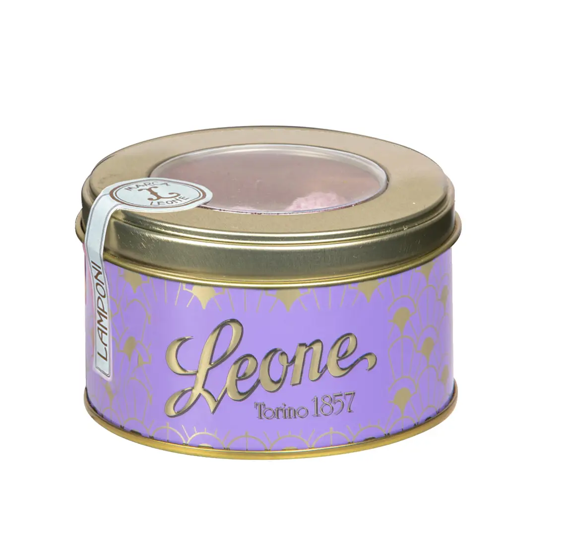 Aveņu karamele apaļā metāla kārbā (Leone, Itālija) 150 g