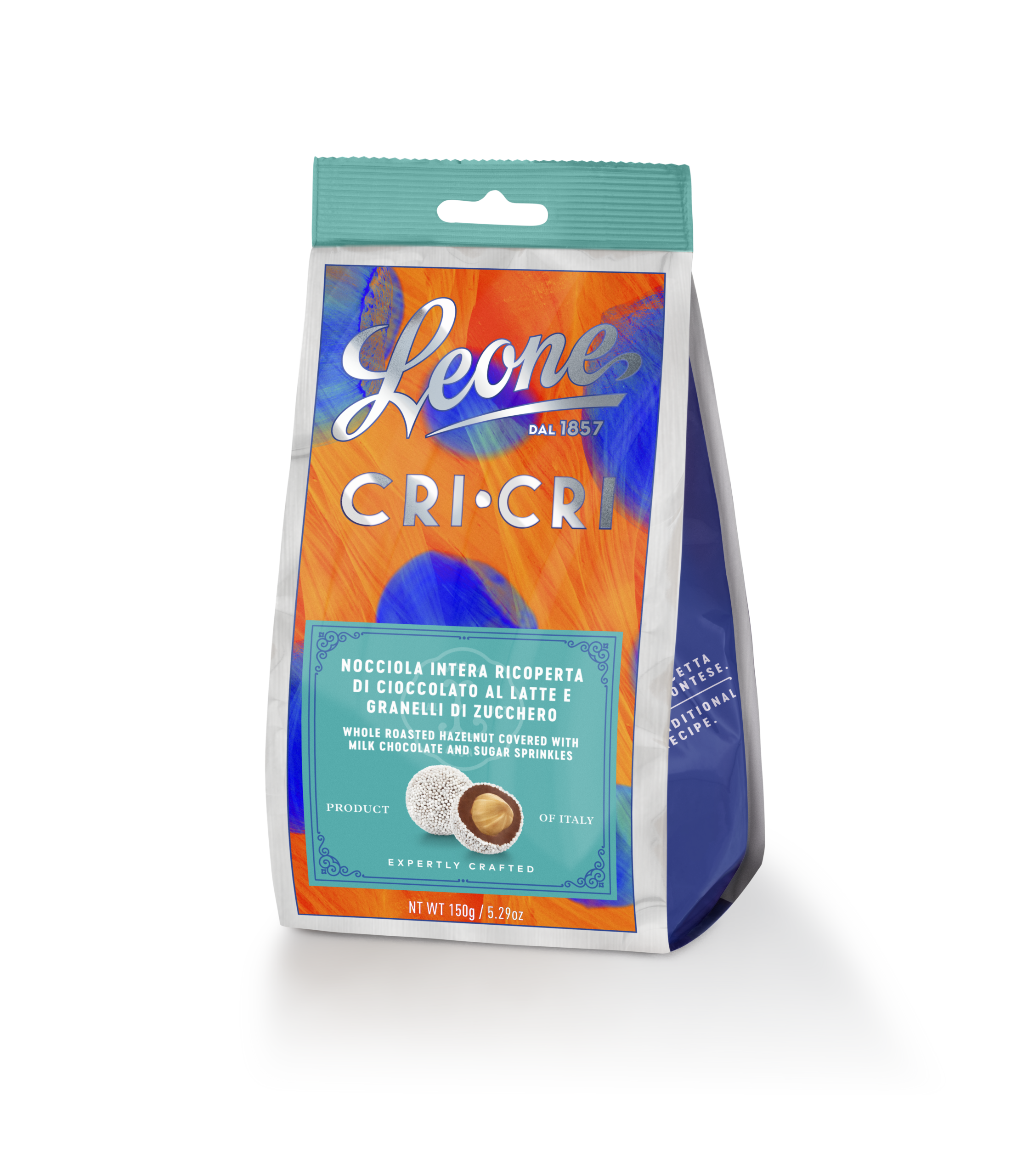 Lazdu rieksti piena šokolādē CRI-CRI, maisiņā (Leone, Itālija) 150 g