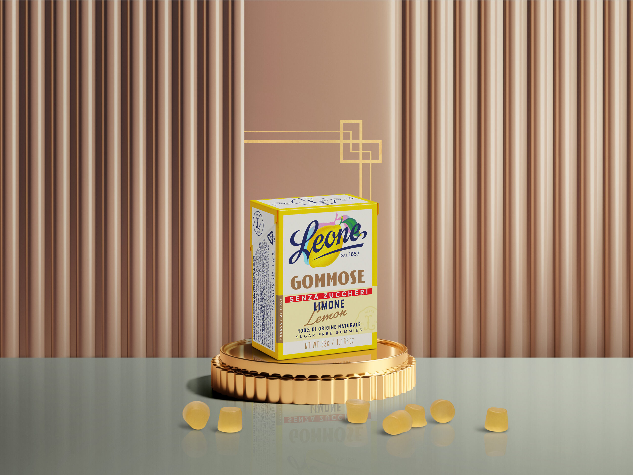 Gumijas konfektes bez cukura – ar citrona garšu, 33 g