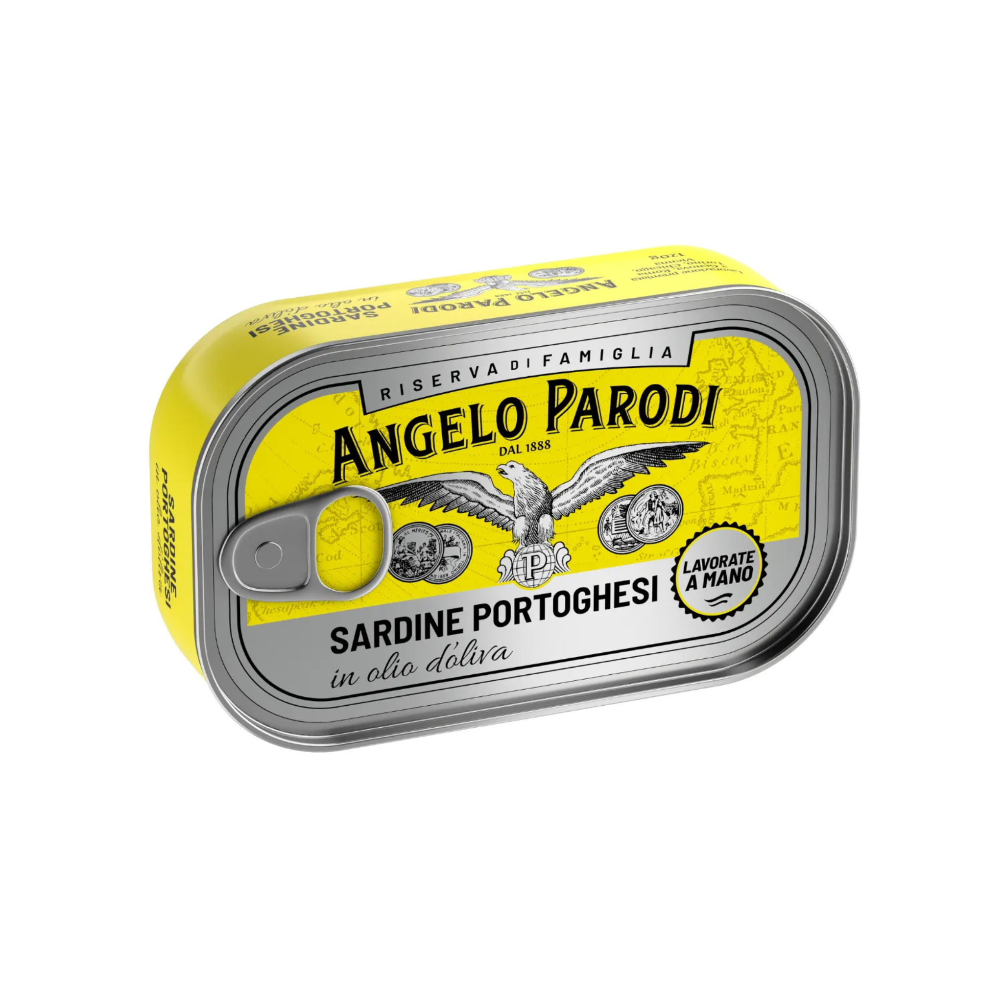 Portugāles sardīnes olīveļļā, metāla kārbiņā (Angelo Parodi) 120 g.