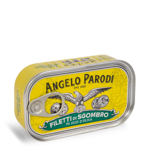Makreles fileja olīveļļā, metāla kārbiņā (Angelo Parodi) 125 g