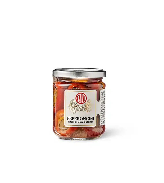 Ar anšoviem un olīvām pildīti apaļi paprikas 180 g (Itālija, Ligūrija)