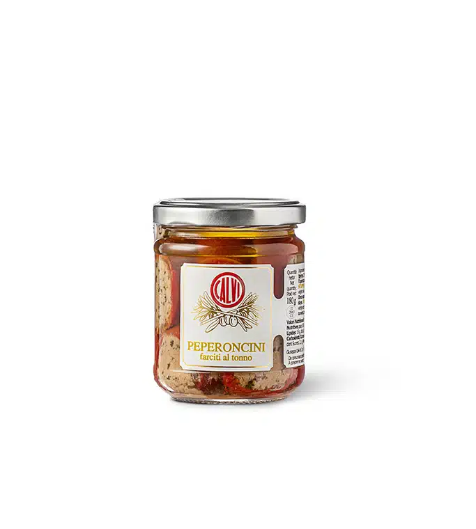 Ar tunzivju un kaperēm pildīti apaļi paprikas 180 g (Itālija, Ligūrija)