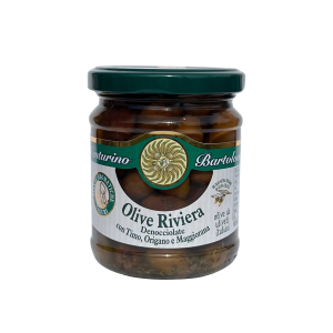 Olīvas „Riviera“ bez kauliņiem, EVO eļļā ar garšaugu garšu, 180 g (Itālija)