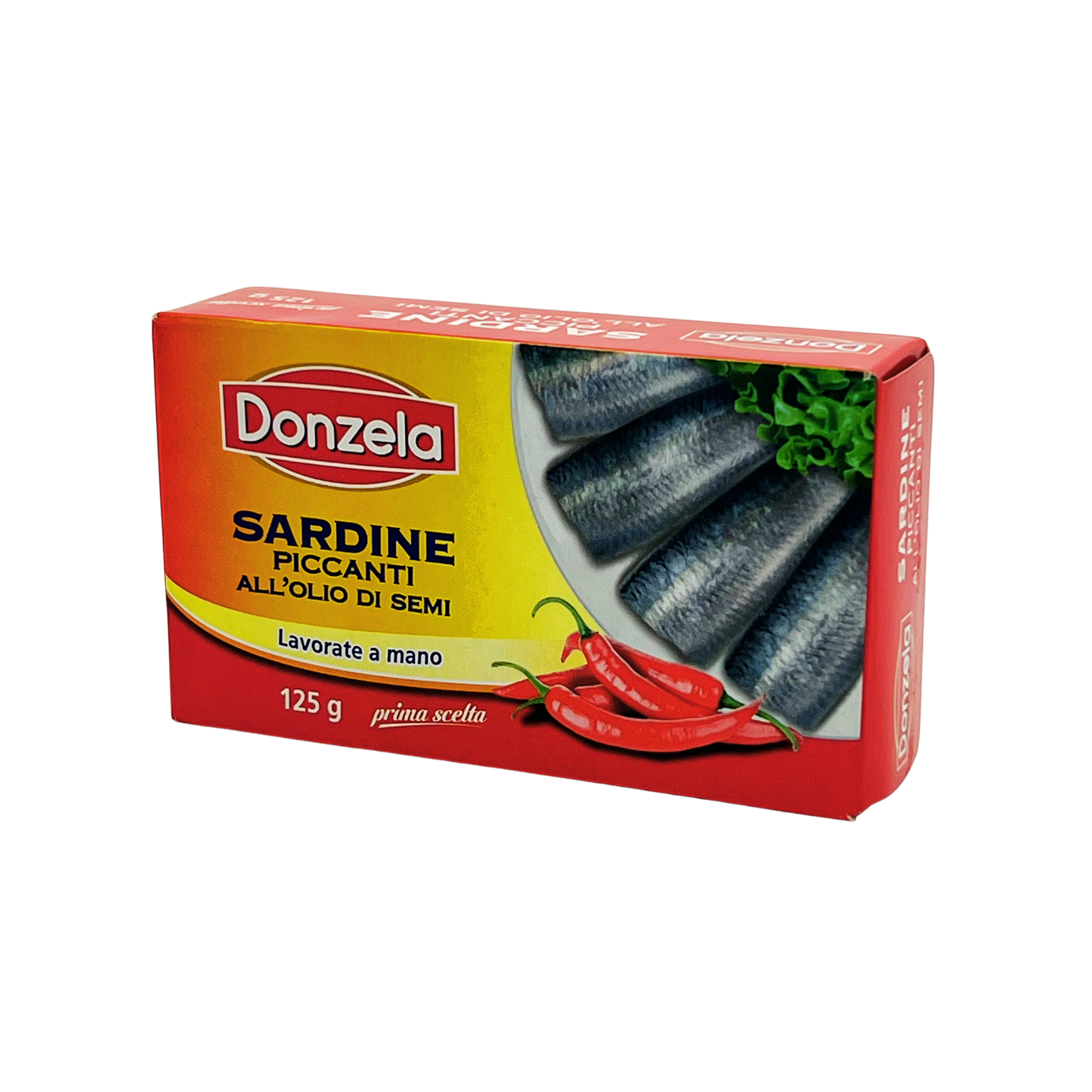 Sardīnes „Donzela“, saulespuķu eļļā, pikantas, 125 g
